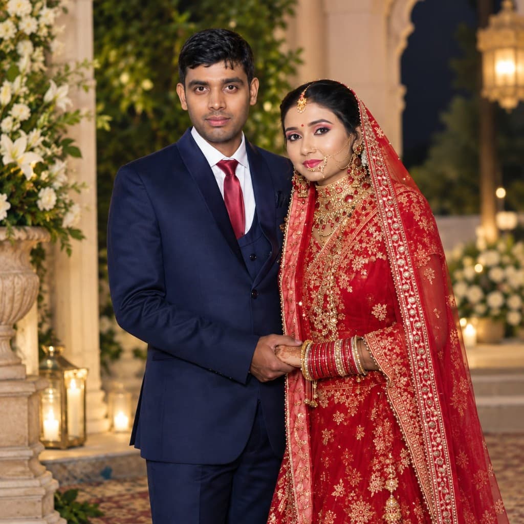 Rajesh and Ritu on their wedding day
